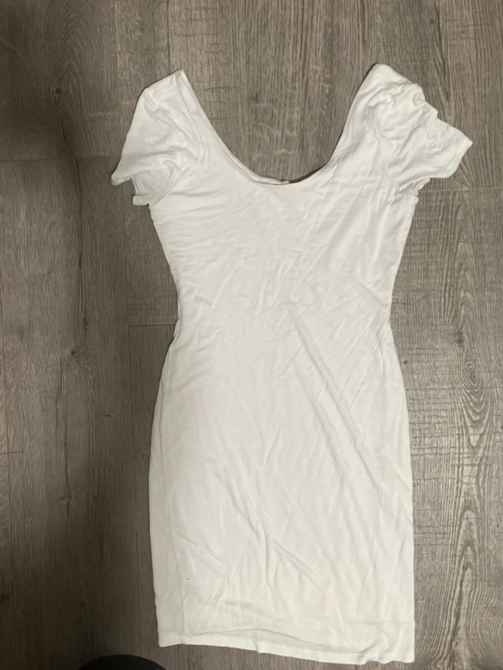Classic White Scoop Neck Women's Dress